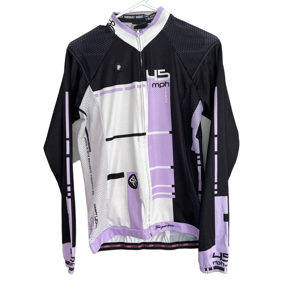 Safetti Espiritu Santo Sz XL LONGSLEEVE Zip Cycling Jersey Top PURPLE BLACK
